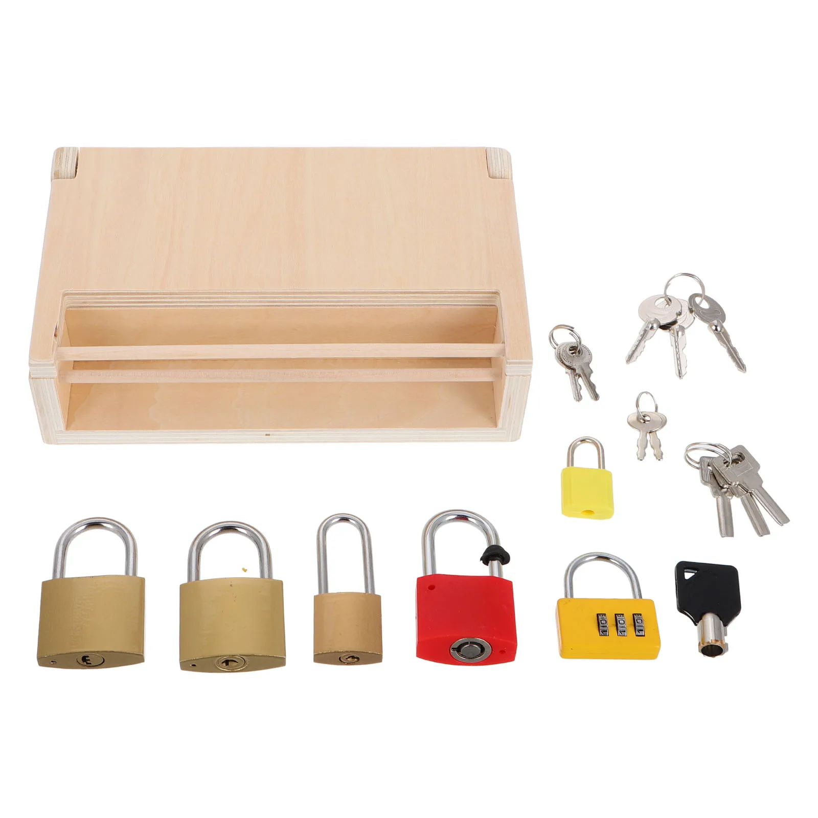 Caixa de bloqueio de madeira montessori para crianças habilidades motoras finas quebra-cabeça educacional desbloqueio jogo aprendizagem precoce desenvolvimento cognitivo