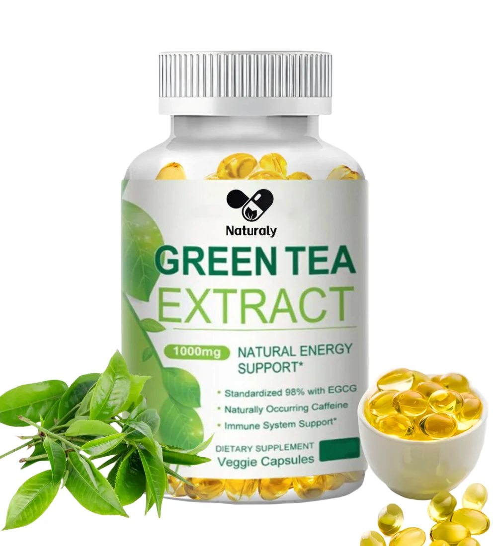 Green Tea Extract Capsules 1000 Mg 98% Standardized EGCG - 3x Natural Energy