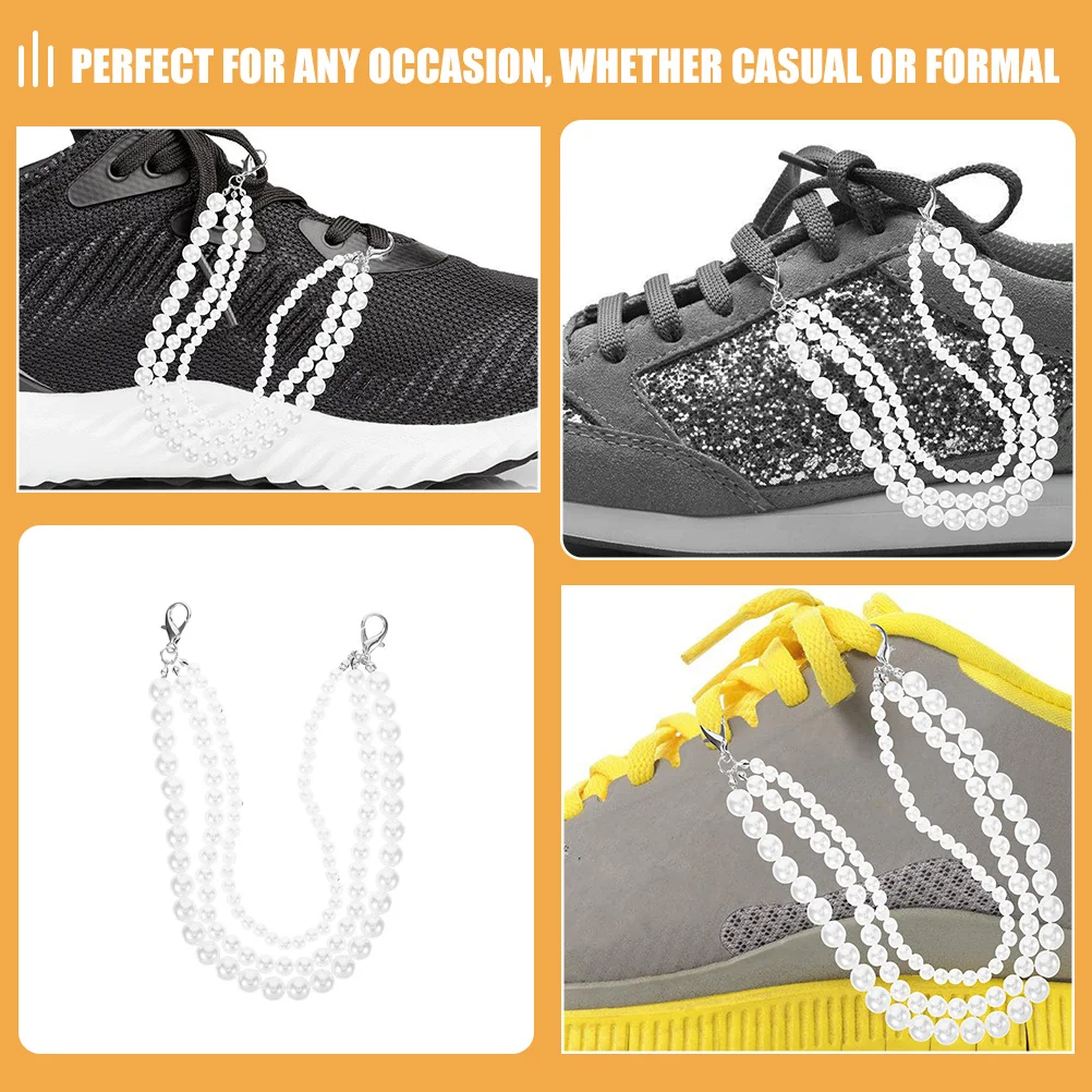 

Pearl Shoe Charms for Sneakers Feet Jewelry Women Cute Chain Accessories Decorative Chains Shoes