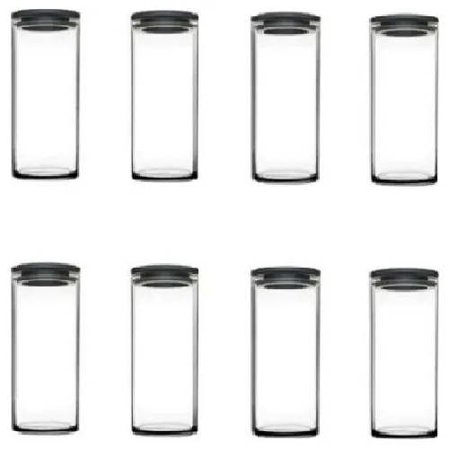 Pasabahce Gray Cover Vacuum Glass Jar-Glass Food Storage Container 8 PCs