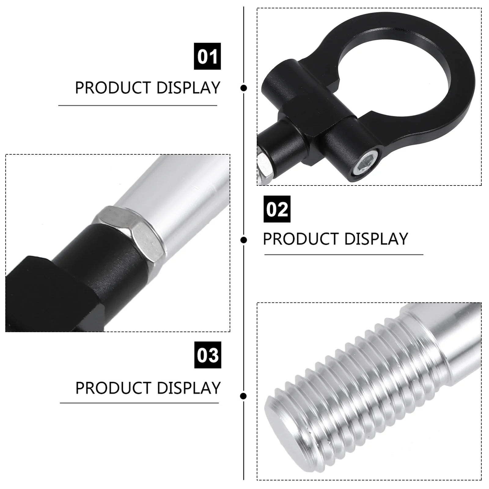 

Tow Hook Front Rear Bumper Aluminum Metal Stylish Cool Car Accessory Easy Installation Foldable 90 Degrees Durable Gift