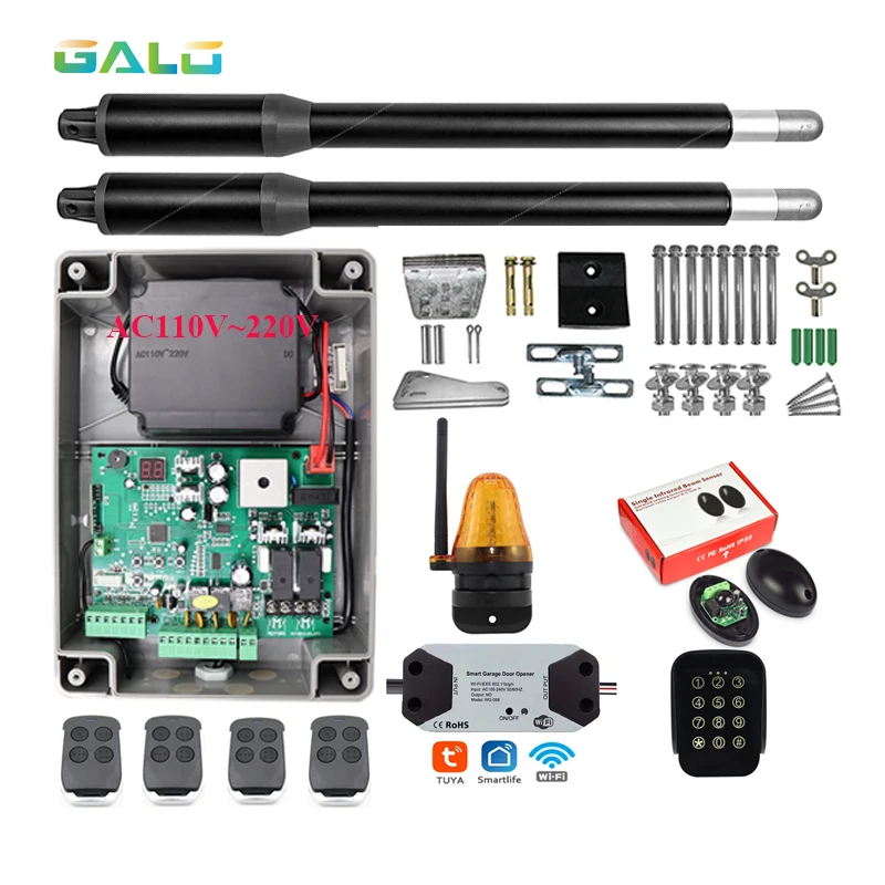 

Double Leaf Solar Swing Gate Motor Opener Set with Remote Control and Anti-theft Function