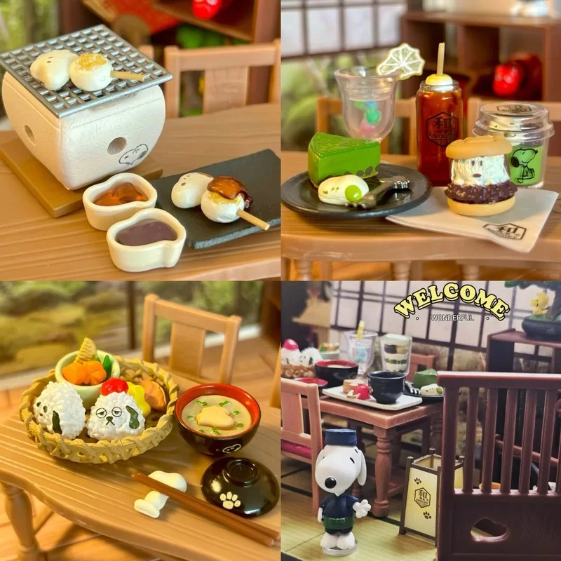 

Snoopy Japanese Cafe Scene Re-Ment Happy Hour Ornament 1-8 Box Miniature Dolls Blind Box Collection Anime Action Figure Toy Gift