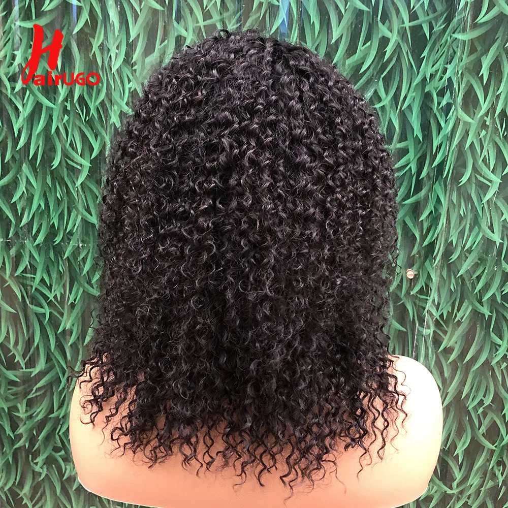 Side Part Lace Kinky Curly Human Hair Wig T Lace Part Frontal Wigs For Women Remy Brazilian Curly Human Hair Wigs 14 Inches 180%