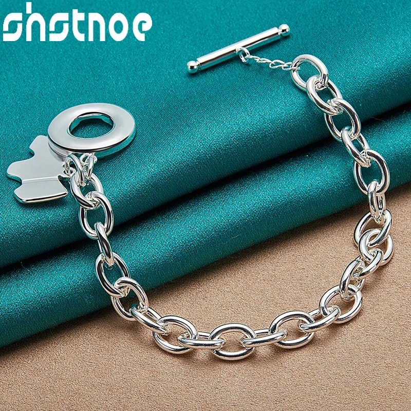 

SHSTONE 925 Sterling Silver Dog Chain Bracelets For Women Men Party Birthday Christmas Gifts High Quality Cute Charm Jewelry