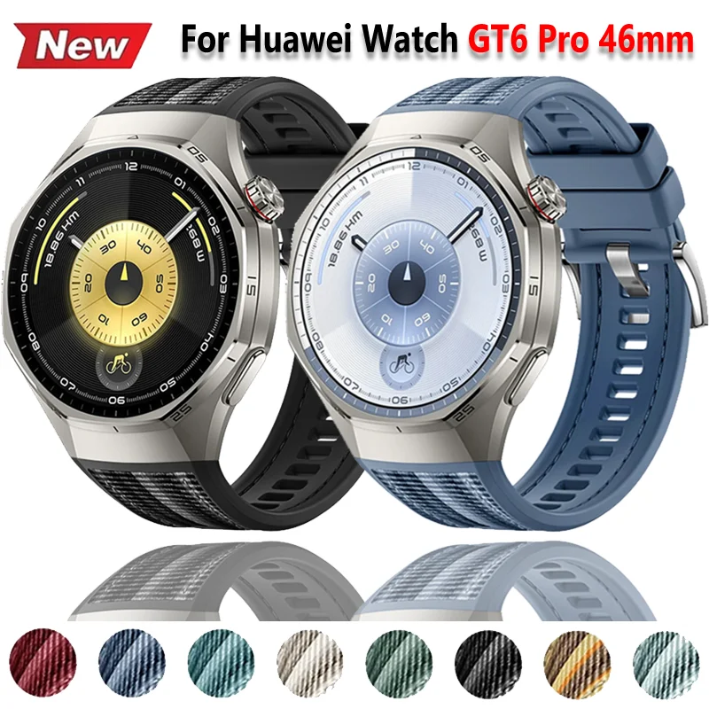 Offizielles Nylon-gewebtes Silikonarmband für Huawei Watch GT6 Pro, atmungsaktives Sportarmband für Huawei Watch GT6 Pro 46 mm Zubehör