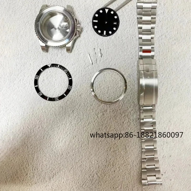 

Recessed ceramic bezel Black/green sub-mariner case kit 116610 904l steel Fits 3135/cal.3135/2824 movement