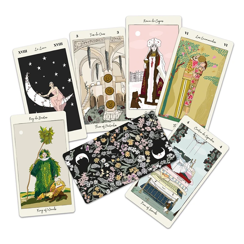 

2022 New Design Tarot de Carlotydes 78 Card Deck Tarot With Pdf Guidebook Beginners Divination Magic Alchemy Moon Phase