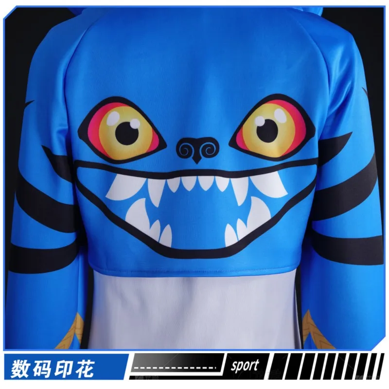 الكبار Guerreras Kpop الأزرق النمر تأثيري شيطان الوحش Derpy Deopi لطيف هودي آذان ملابس الهالوين أنيمي فروي البدلة زي #3