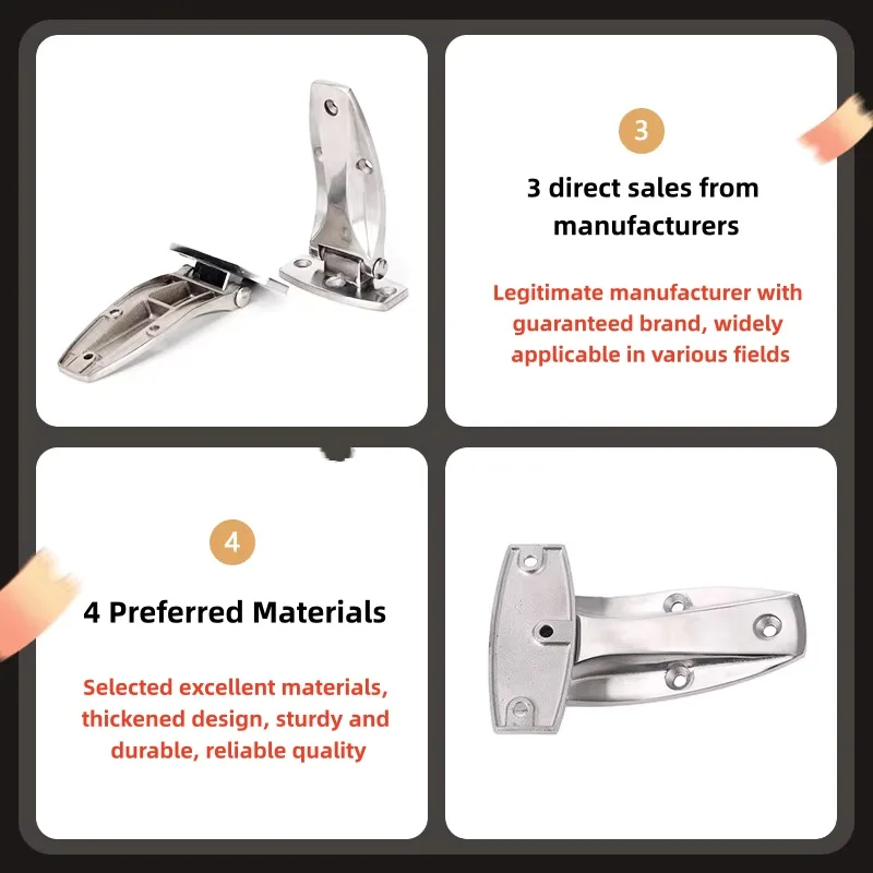 Stainless Steel Door Hinge Cold Store Storage Oven Industrial Equipment Part Refrigerated Truck Car Kitchen Cookware Hardware