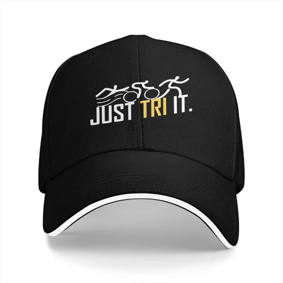 Triathlon Multicolor Hat Peaked Men\'s Cap Just Tri It Swim Bike Run Triathlete Personalized Visor Protection Hats