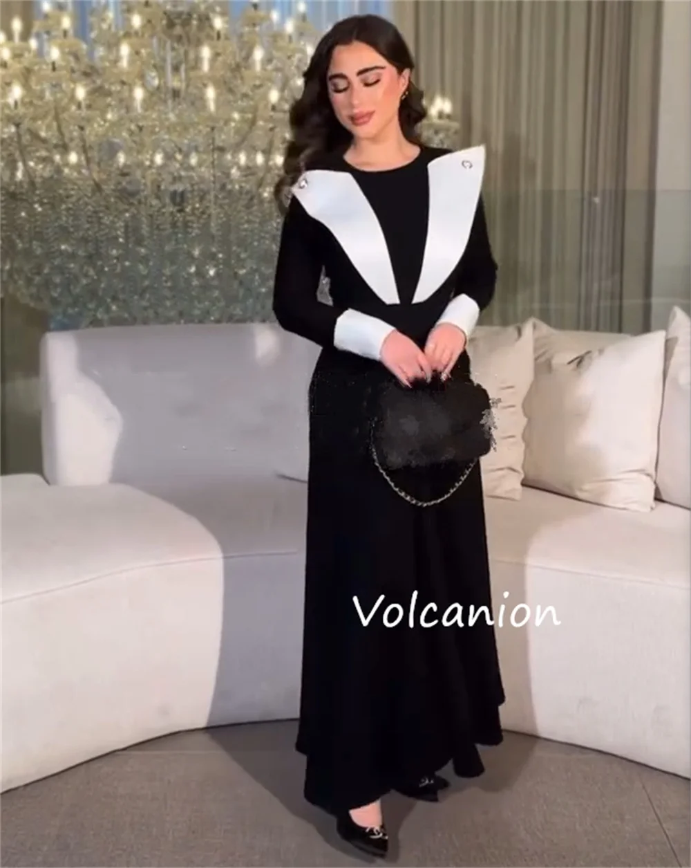 Sukienki midi na zamówienie, plisowane, w kształcie litery A, z dekoltem typu O, na specjalne okazje, w stylu gwiazd, wykwintne, proste, klasyczne.