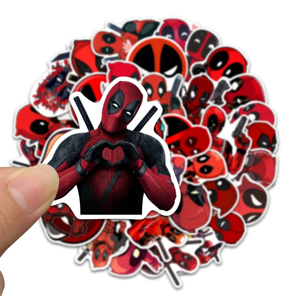 Pegatinas de dibujos animados de Disney Deadpool para funda de teléfono, equipaje, monopatín, portátil, calcomanías impermeables, juguete para