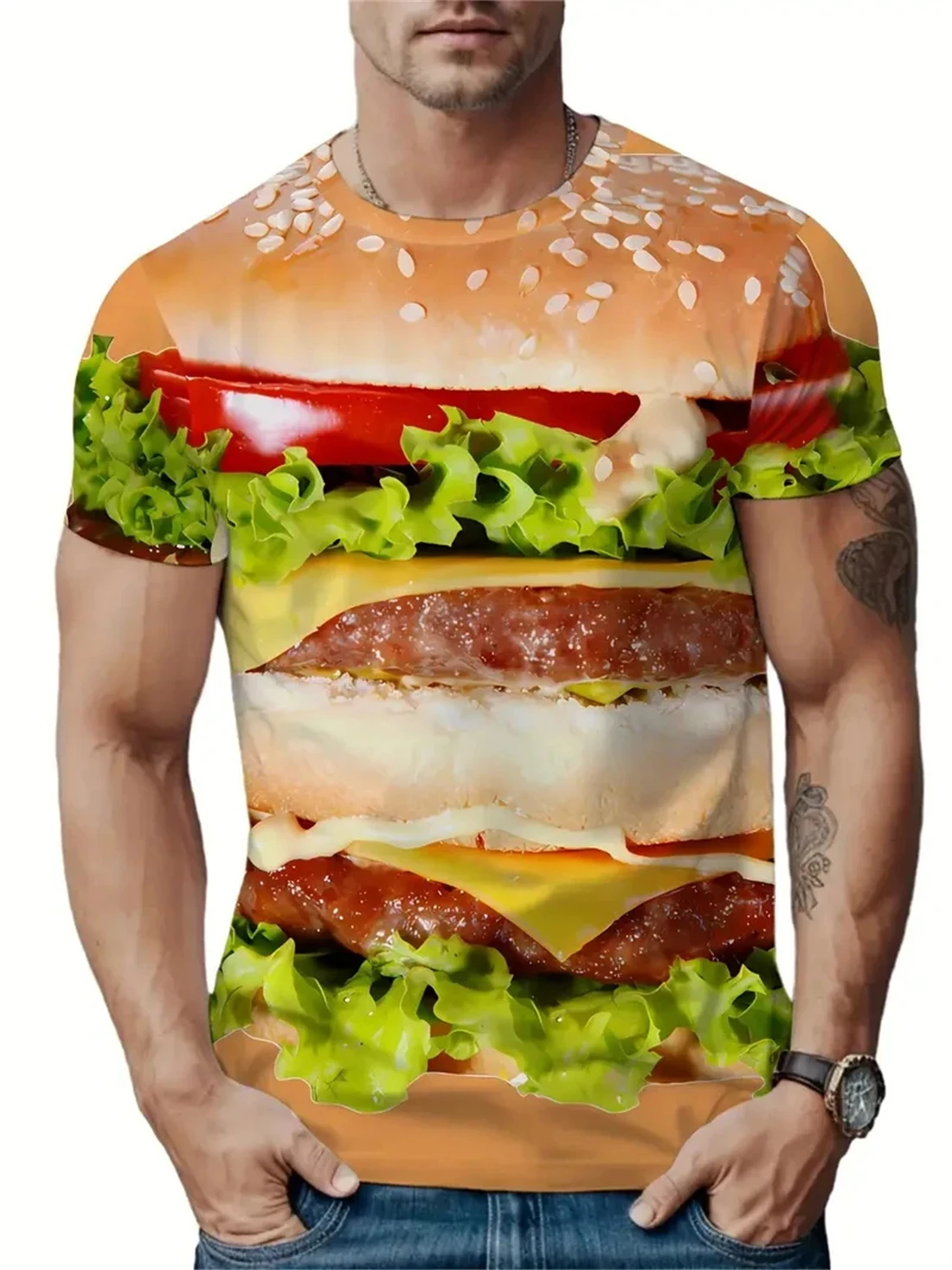 

Fun Casual Street Outdoor Running Fitness Exercise Short-sleeve Parent Child Top 3D Print Sport Quick-dry Breathable Men T-shirt