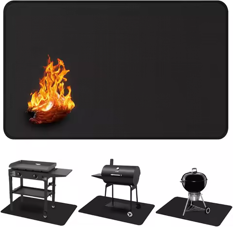 48x30 Inch Fireproof Grill Mat, Waterproof Oil-Proof BBQ Floor Protector for Outdoor Patio Deck
