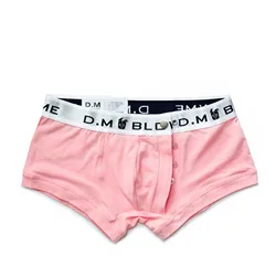 Men's Underwear Fashion Soft Boxer Cotton Letters Panties Low Rise Sexy  Boxer Business Button Design Boyshort