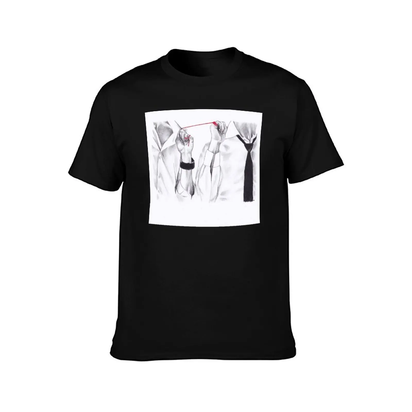 BounPrem Red Thread (Sketch) T-Shirt Casual Streetwear Short Sleeve Tee T-Shirt