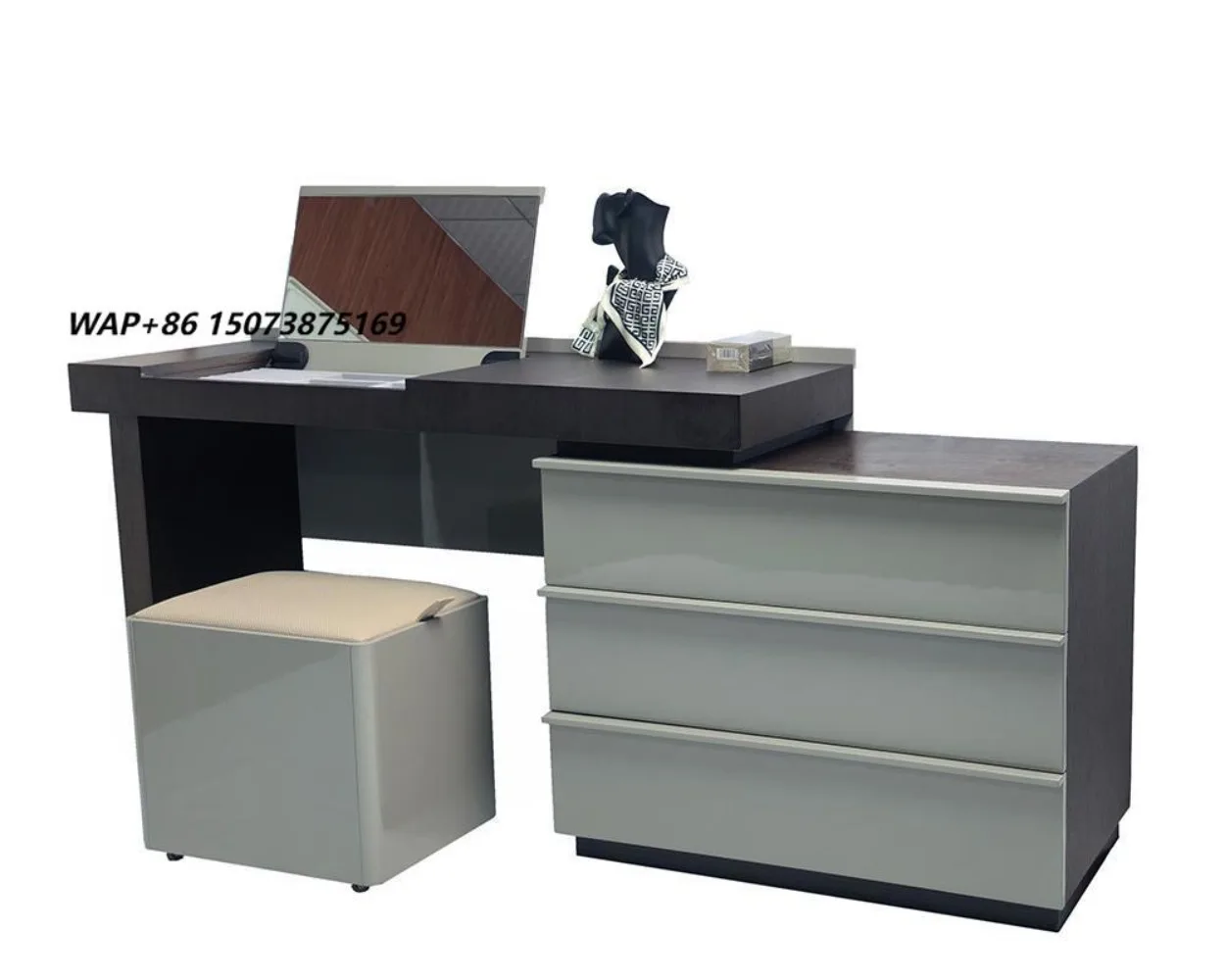 Modern High-End Removable Eco-Friendly Solid Wood Dressing Table with Adjustable Features for Bedroom and Bathroom