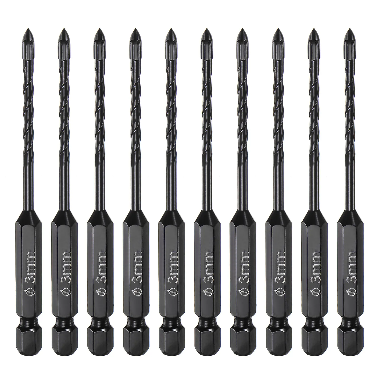 

5/10pcs Masonry Drill Bit Set 3/4/5/6/7/8mm Concrete Drill Bit with Hex Shank for Bricks Wood Glass Tiles Stainless Steel