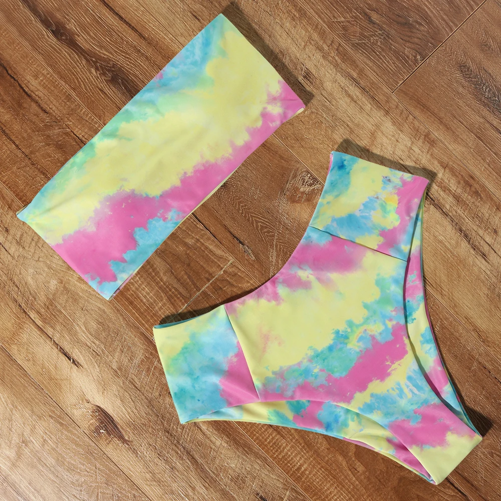 Sexy Bikini Set Women Swimwear Swimsuit High Waist Bikini 2024 Bathing Suit Female Push Up Tie Dye Summer Beachwear Women