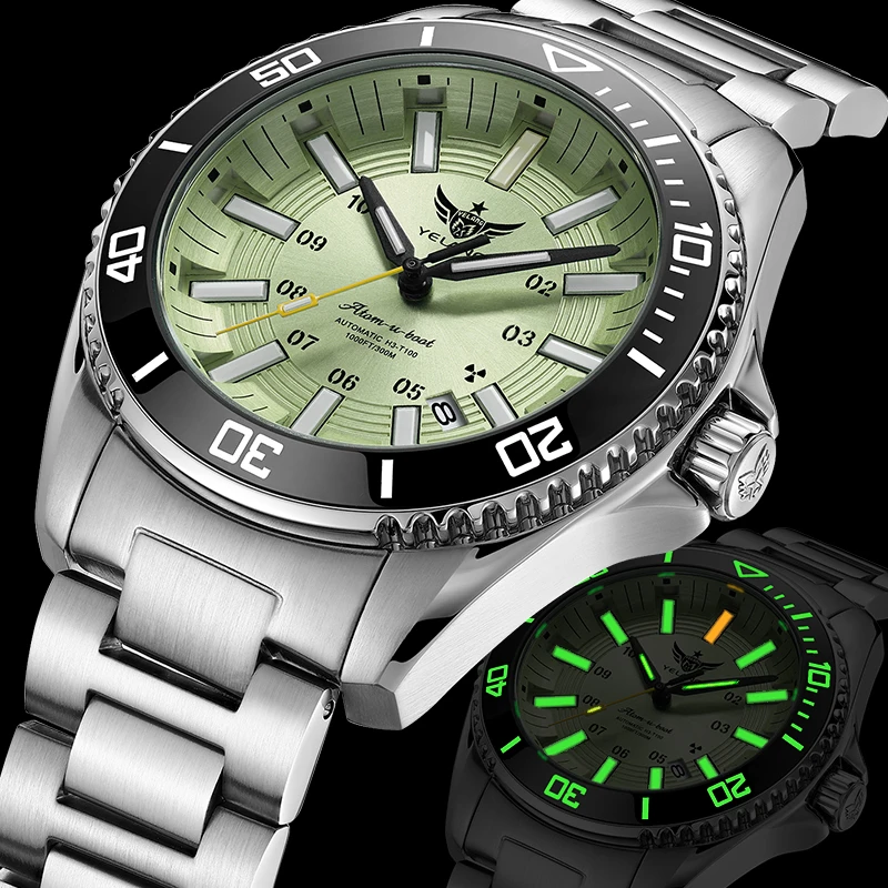 YELANG V1032S 44MM NH35 Automatic Mechanical Man Watches 30ATM 300m Waterproof Dive Watches for Man Luminous Sapphire Reloj