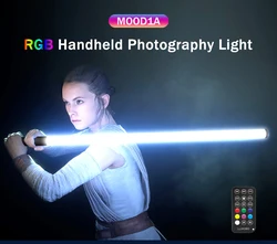 LUXCEO Mood1A RGB Video Light For Pgotography,Color Changing Lamp Tube Atmosphere Lighting for Halloween Party Room Bar Decor