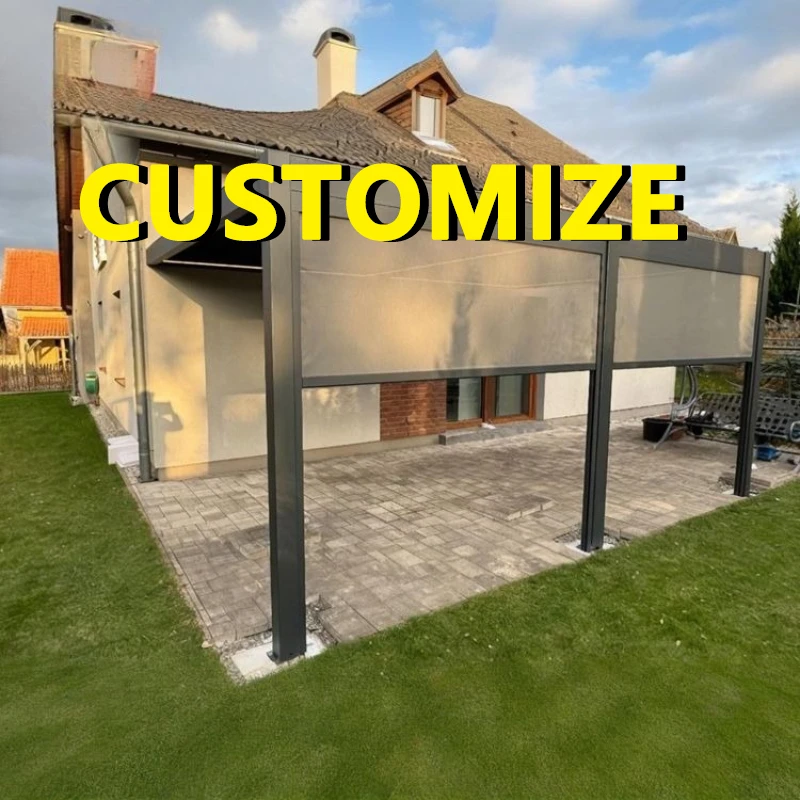 Any Size Custom LED Aluminum Louvered Pergola Drainage System Four Season Weatherproof Backyard Patio Gazebo Shelter Durable