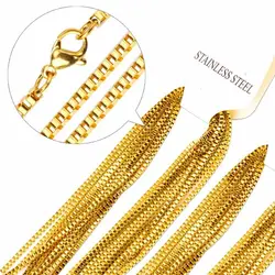 10pcs/lot 2mm Width Stainless Steel Charm Box Chain Necklace For DIY Jewelry Necklaces Findings 45cm/50cm/55cm/60cm
