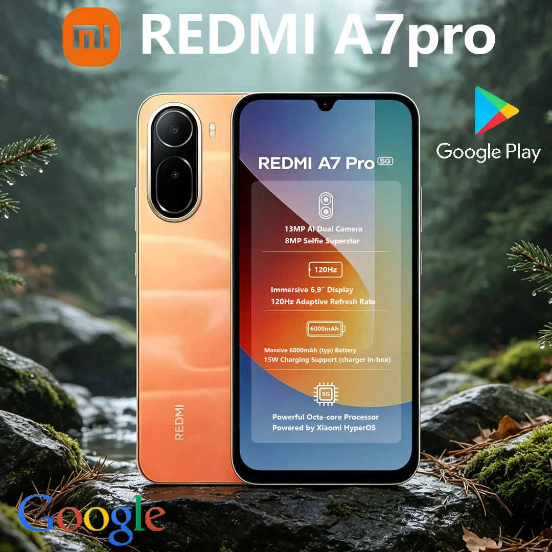 New Xiaomi Redmi A7pro 5G Dual-SIM Mobile Phone 120Hz High Refresh Rate Screen Global Version Android Smartphone 8+256GB Memory