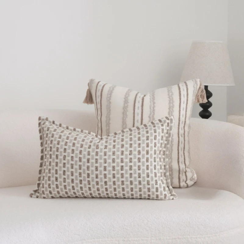 30X50/45X45CM Tassel Striped Throw Pillow Cover Simple Homestay Waist Cushion Cover Decor Home Decorative Pillowcase 2026