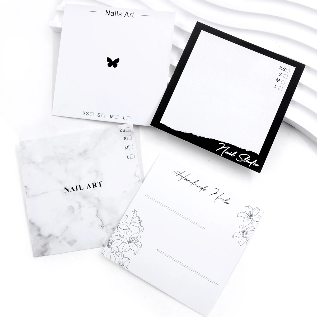20pcs 7.5x7.5cm Nails Packing Cardboard Handmade Nails Packing Cards Nail Art Display Card Manicure Package Card nailfie Prop