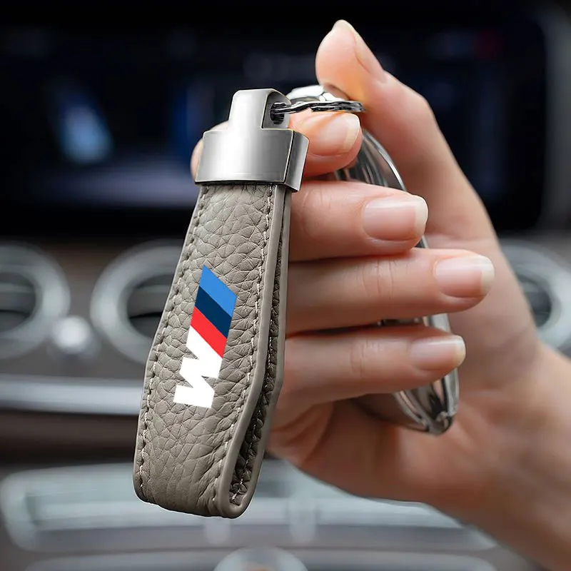 

Car Key Chain Leather Keychain Pure Color Buckle Key Ring For BMW x5 e70 e91 f11 f30 f31 f10 x3 f25 e83 e30 M Power Accessories