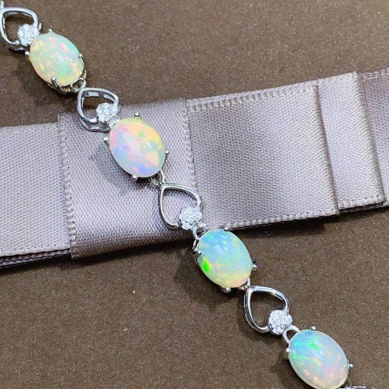 Natural Opal Bracelet for women silver 925 jewelry luxury gem stones 18k gold plated free shiping items