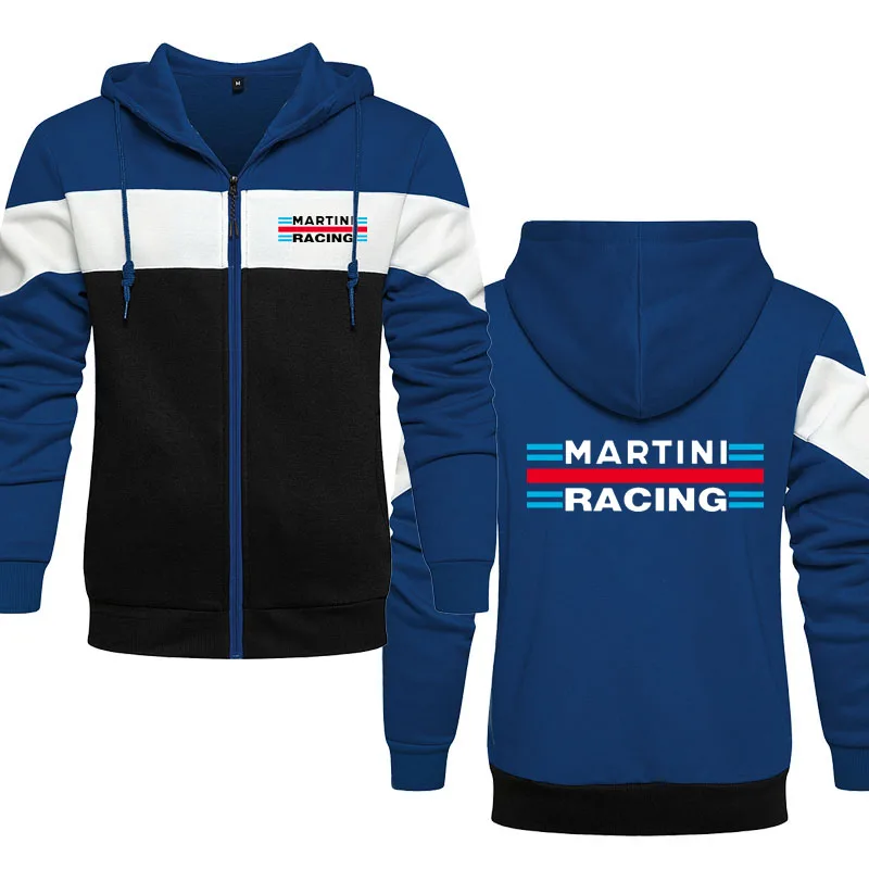 

Мужская толстовка Martini Racing, уличная спортивная куртка на молнии, с капюшоном, в стиле хип-хоп, европейский размер, свободная облегающая толстовка, свитшот, Топ