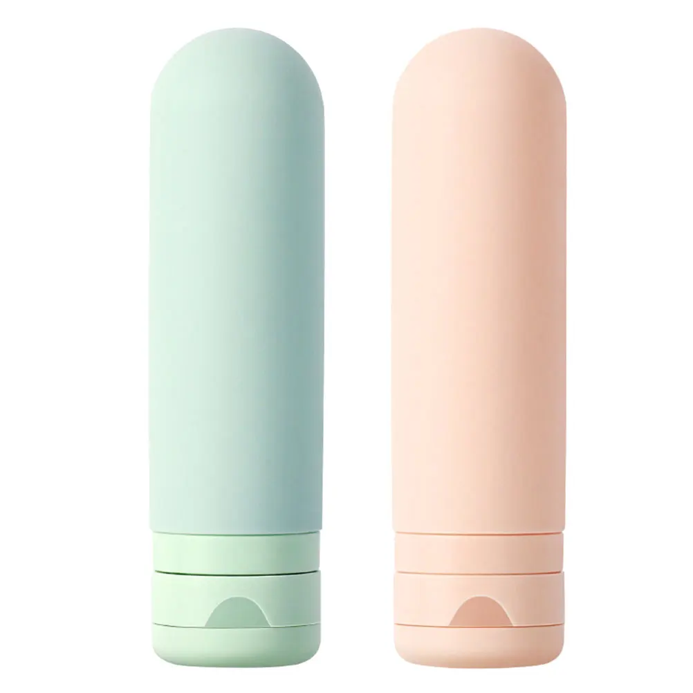 

2 Pcs Silicone Empty Bottle Portable Travel Bottles Lotion Containers Shampoo Dispenser