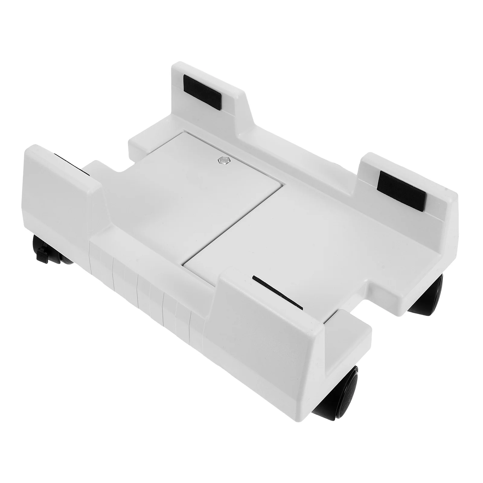 حامل برج الكمبيوتر حامل أرضي أسود متحرك مع عجلات لبرج سطح المكتب تحت المكتب وحامل وحدة المعالجة المركزية البلاستيكية المتداول #2