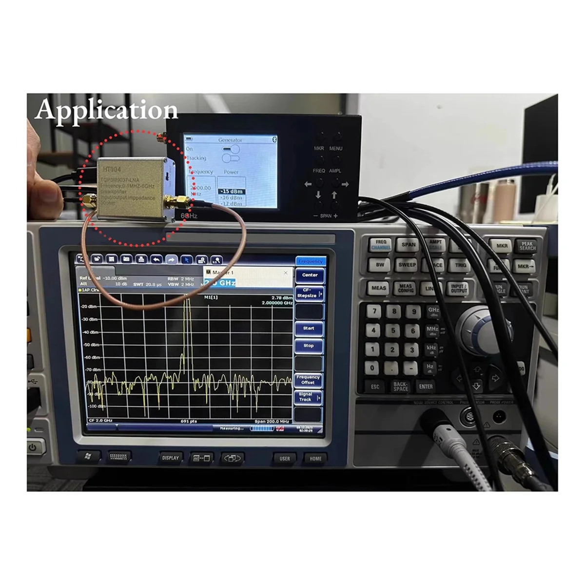 HT004 Low Noise Amplifier 100K-6GHz 20dB High Gain Power Preamplifier LNA Module for RF & SDR