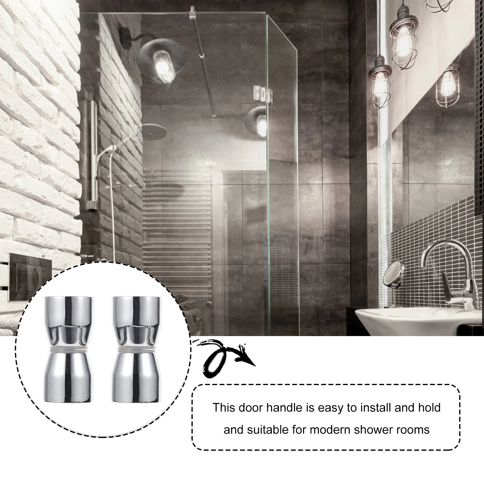

Bathroom Double Sided Shower Door Knob Knob Zinc Alloy Durable Modern Cabinet Pull Hardware Accessories