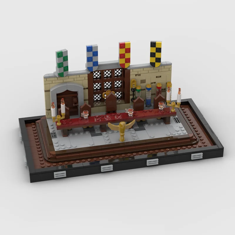 649-teiliges MOC HP Große Halle Lehrertisch Harry Modell Bausatz Weihnachtsgeschenke Bausteine Konstruktionsspielzeug DIY Kreative Idee