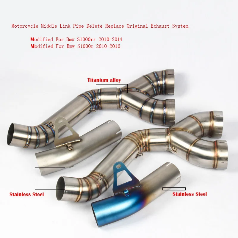 60.5mm Motorcycle Middle Link Pipe Silencer System Silp On Modified For BMW S1000rr 2010 2011 2012 2013 2014 2015 2016