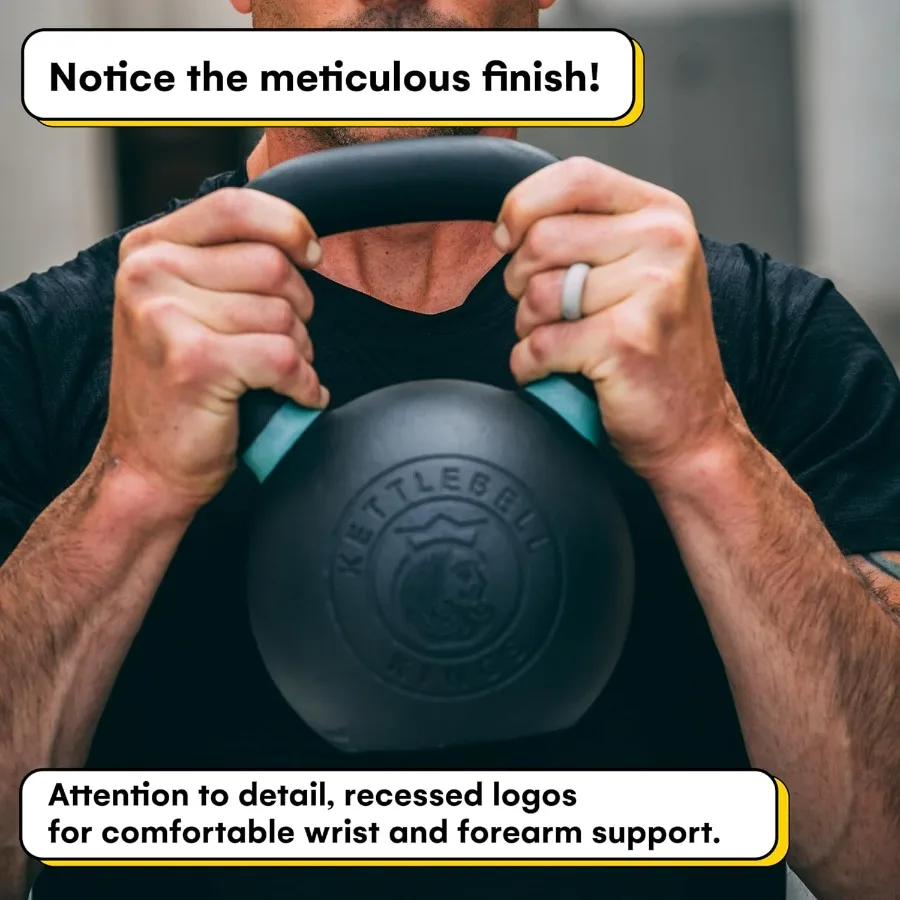 Kettlebell Kings مسحوق المغلفة Kettlebell الأوزان 997 رطل تدريب القوة Kettlebells للرجال والنساء أوزان اليد تجريب G #4