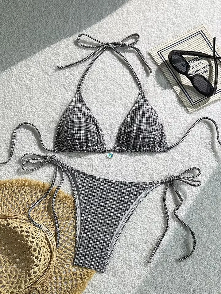 

Vzvn Fashion Sexy Laced Up Bikini Women Split Swimsuit Beach Vacation Bikini 2026 New All Season Backless Bikinis 2 Piece Set