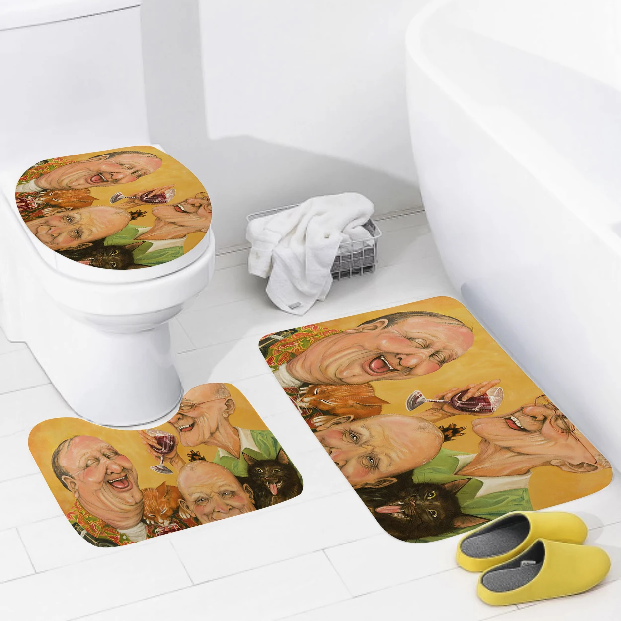 home bathroom floor mats Oil painting style Bath Foot mat modern bathroom accessories rug Toilet mat Bathtub anti-slip carpet