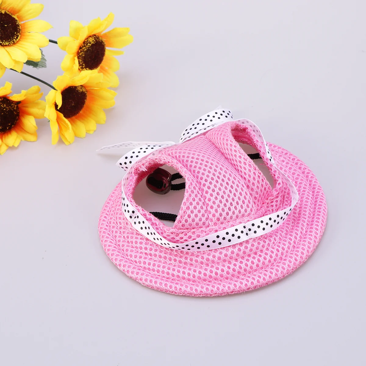 

Pet Dog Mesh Sun Cap Pink Size M Small Dogs Breathable Puppy Hat Visor Design Protect Sunscreen Fashion Unique Hat