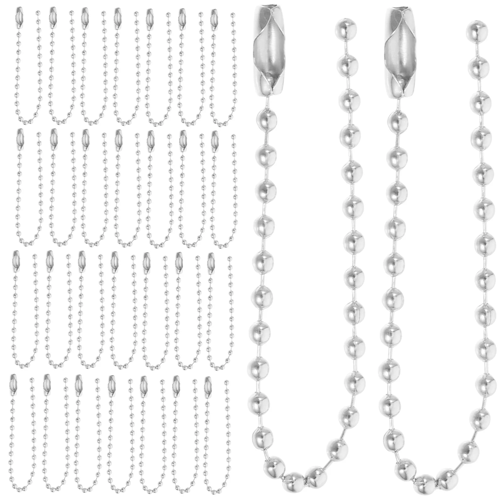 

100pcs Metal Tag Chain Bead Clasp Connector Adjustable Keychain Antiqued Jewelry Ring Durable Versatile Accessory For DIY Craft
