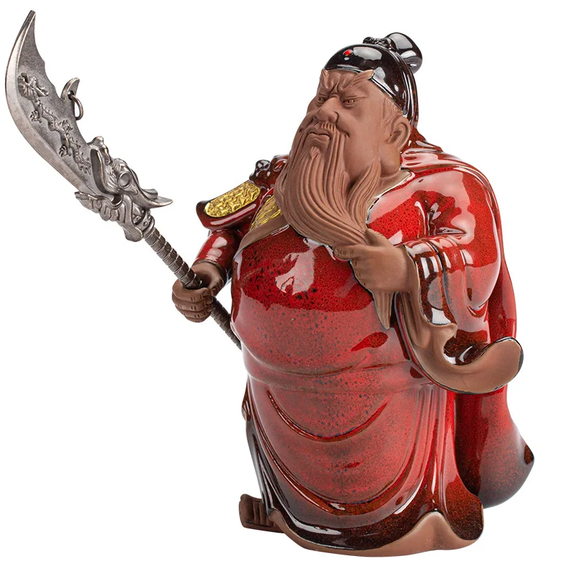 

New Chinese ceramic Guan Gong creative Guan Yu Zen home living room decorations antique shelf Crafts gift Ornaments