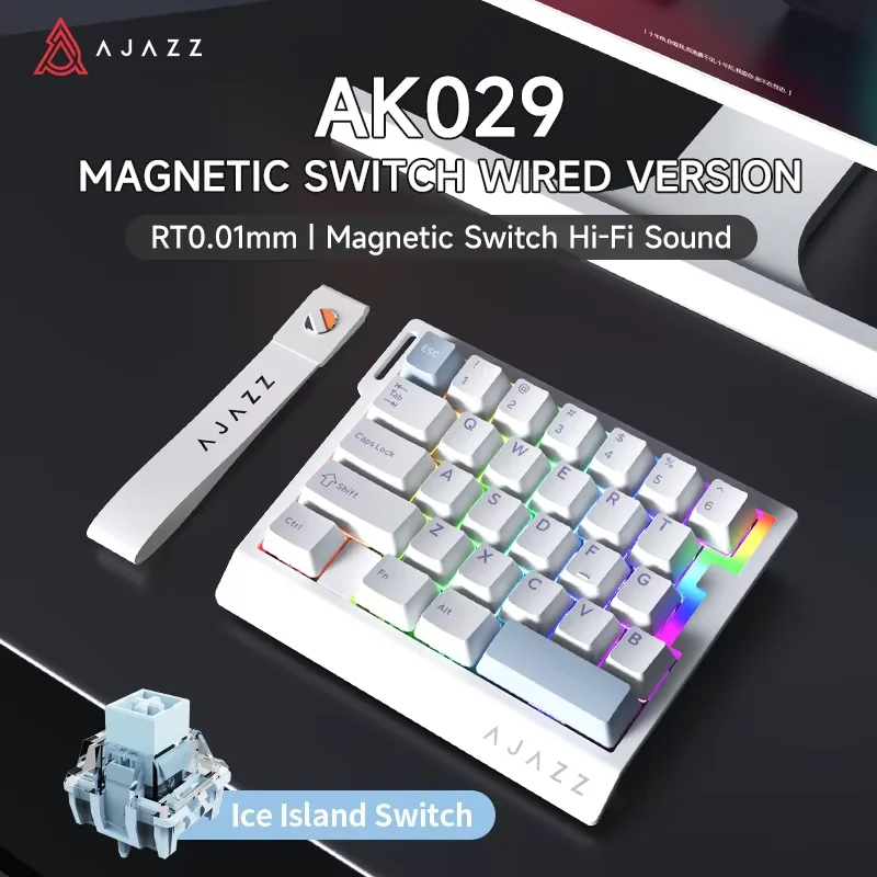 AJAZZ AK029 - Magnetisch bruin schakelaar Hi-Fi-geluid RT0,01 mm RGB mechanisch gamingtoetsenbord