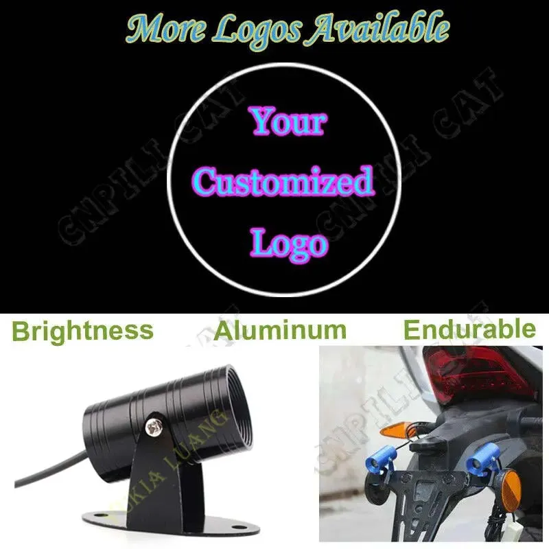 1/2x Universal Custom Logo Wired/Wireless Car Door Led Welcome Light Laser Projector for All Cars Motorcycle Model view 3
