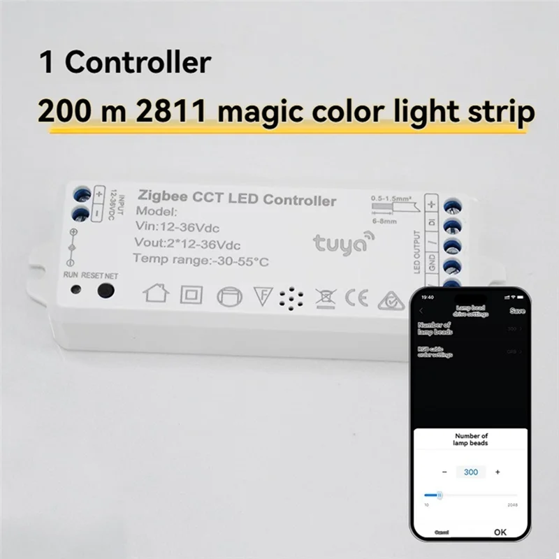 

ABKD Tuya Zigbee 2811Cob DC12V 36V Контроллер светодиодной ленты Контроллер фэнтезийной световой ленты с функцией звукоснимателя
