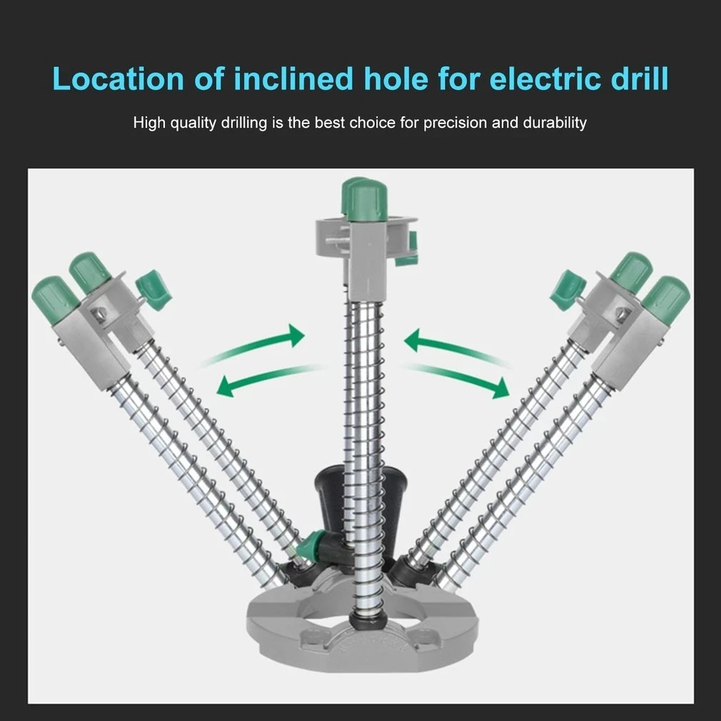 F50 Electric Pipe Hand Drill Drilling Guide Holder Stand with Adjustable Angle Removable Handle DIY Woodworking tool